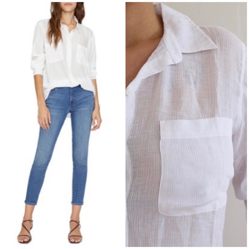 Sanctuary Waverly Boyfriend White Shirt Size Large